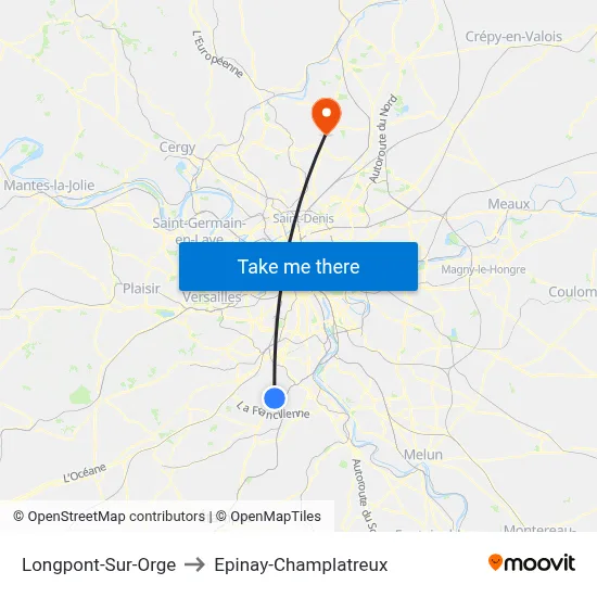 Longpont-Sur-Orge to Epinay-Champlatreux map