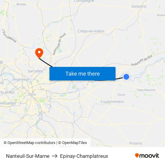 Nanteuil-Sur-Marne to Epinay-Champlatreux map