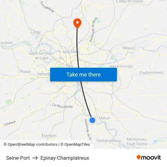 Seine-Port to Epinay-Champlatreux map