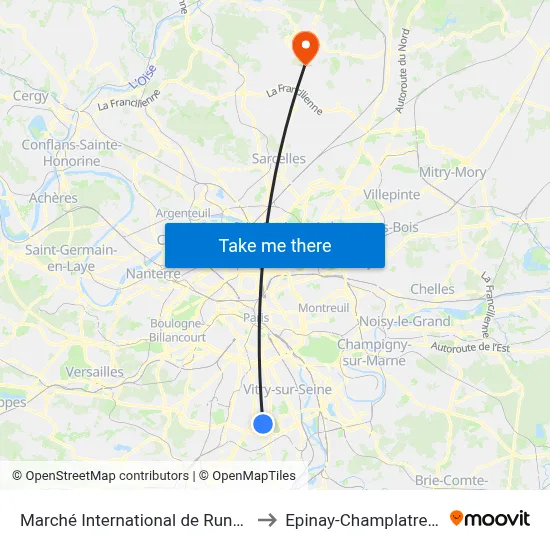 Marché International de Rungis to Epinay-Champlatreux map