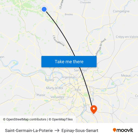 Saint-Germain-La-Poterie to Epinay-Sous-Senart map