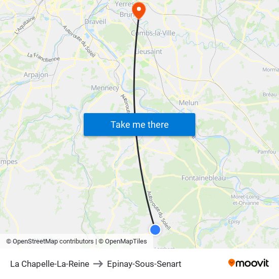 La Chapelle-La-Reine to Epinay-Sous-Senart map