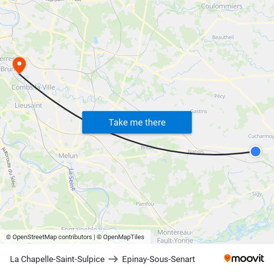 La Chapelle-Saint-Sulpice to Epinay-Sous-Senart map