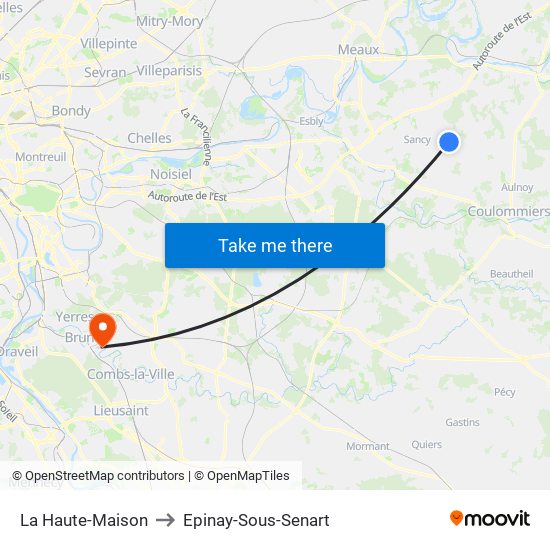 La Haute-Maison to Epinay-Sous-Senart map