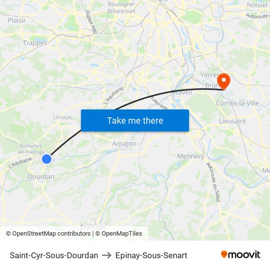 Saint-Cyr-Sous-Dourdan to Epinay-Sous-Senart map