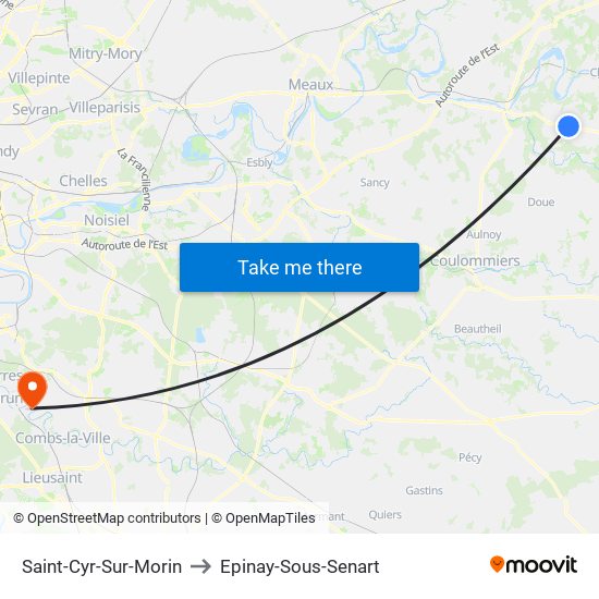 Saint-Cyr-Sur-Morin to Epinay-Sous-Senart map