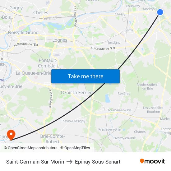 Saint-Germain-Sur-Morin to Epinay-Sous-Senart map