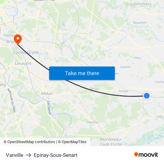 Vanville to Epinay-Sous-Senart map