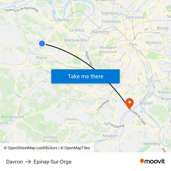 Davron to Epinay-Sur-Orge map