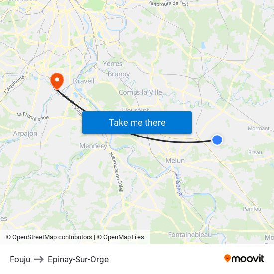 Fouju to Epinay-Sur-Orge map