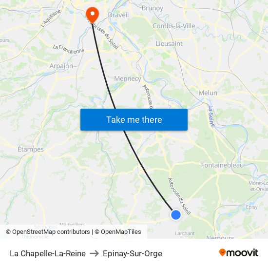 La Chapelle-La-Reine to Epinay-Sur-Orge map