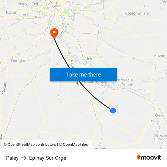 Paley to Epinay-Sur-Orge map