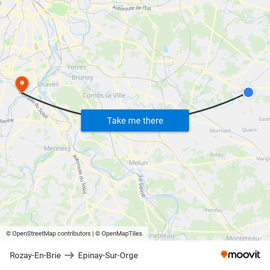 Rozay-En-Brie to Epinay-Sur-Orge map