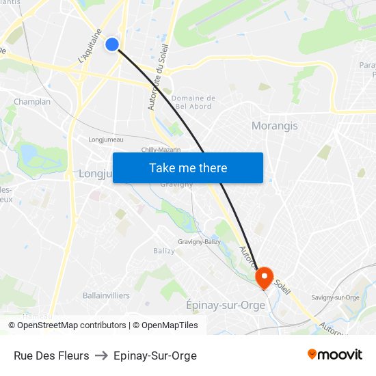 Rue Des Fleurs to Epinay-Sur-Orge map