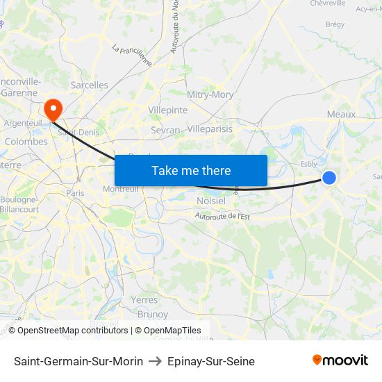 Saint-Germain-Sur-Morin to Epinay-Sur-Seine map