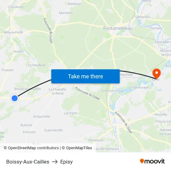 Boissy-Aux-Cailles to Episy map