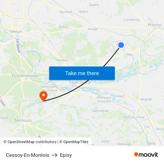 Cessoy-En-Montois to Episy map