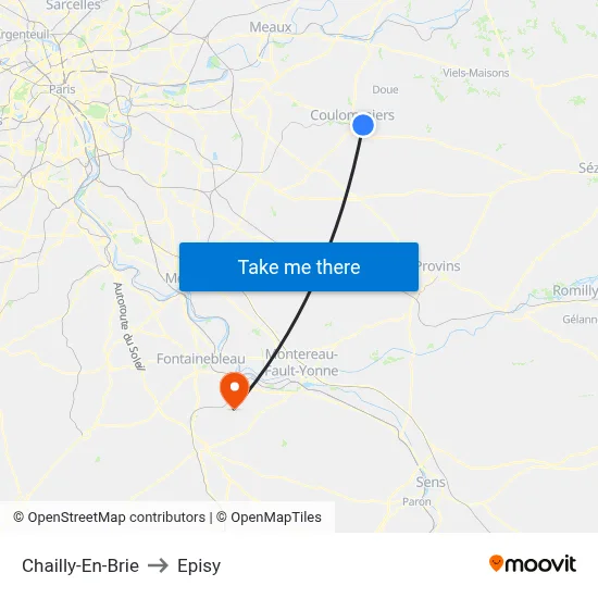 Chailly-En-Brie to Episy map