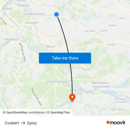 Coubert to Episy map