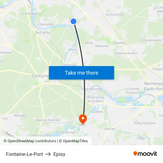 Fontaine-Le-Port to Episy map