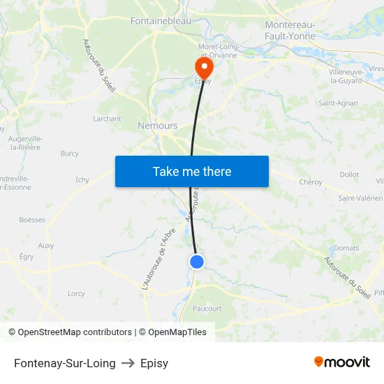 Fontenay-Sur-Loing to Episy map