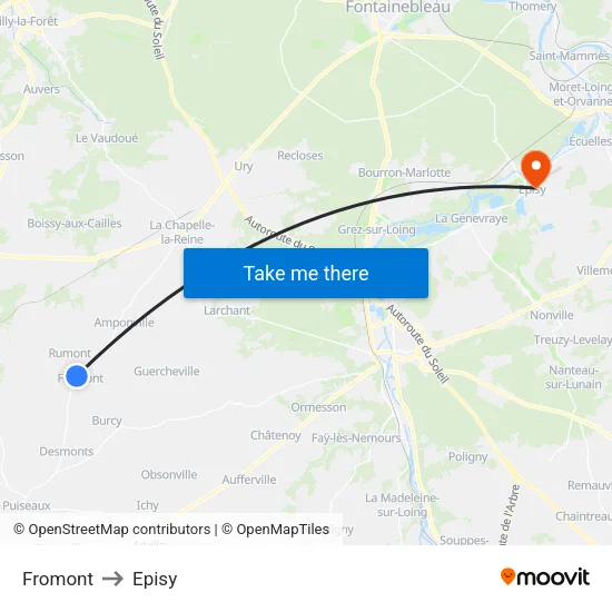 Fromont to Episy map