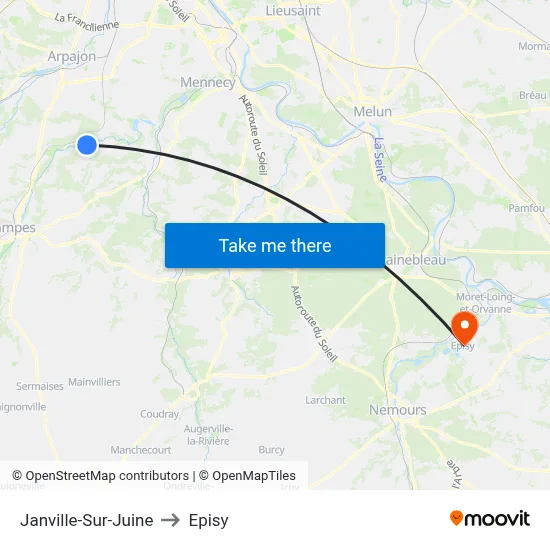 Janville-Sur-Juine to Episy map