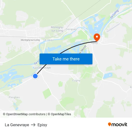 La Genevraye to Episy map