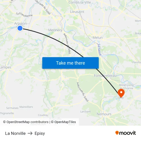 La Norville to Episy map