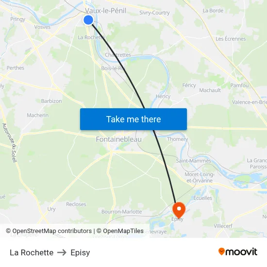 La Rochette to Episy map