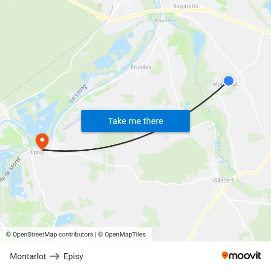 Montarlot to Episy map