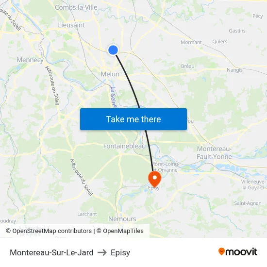 Montereau-Sur-Le-Jard to Episy map