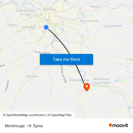 Montrouge to Episy map