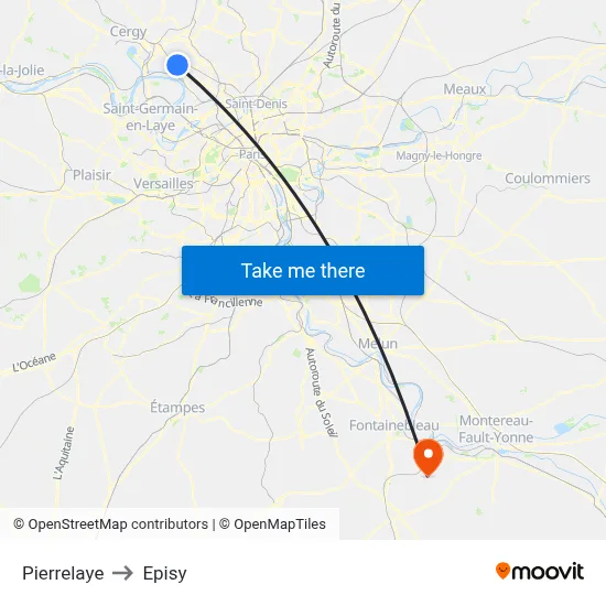 Pierrelaye to Episy map