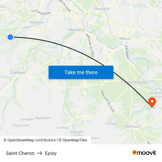 Saint-Cheron to Episy map