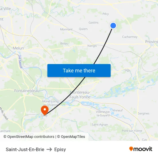 Saint-Just-En-Brie to Episy map