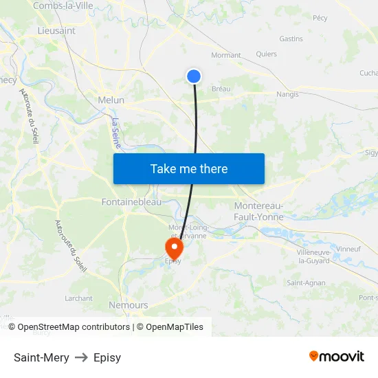 Saint-Mery to Episy map