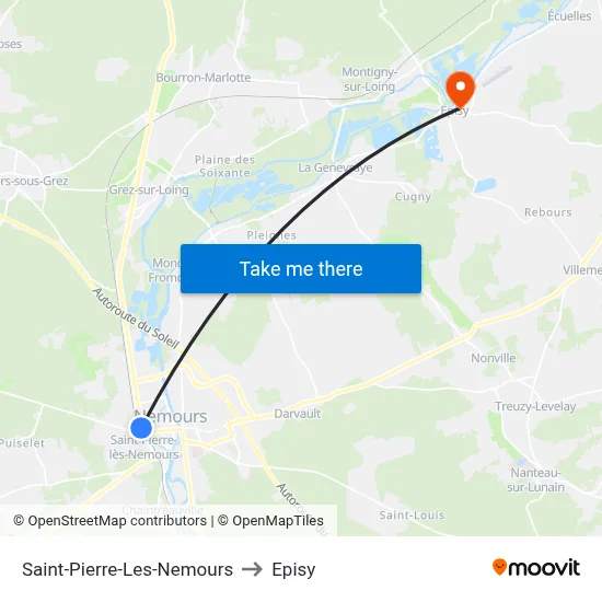 Saint-Pierre-Les-Nemours to Episy map