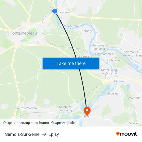 Samois-Sur-Seine to Episy map