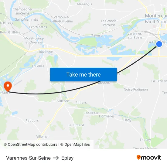 Varennes-Sur-Seine to Episy map