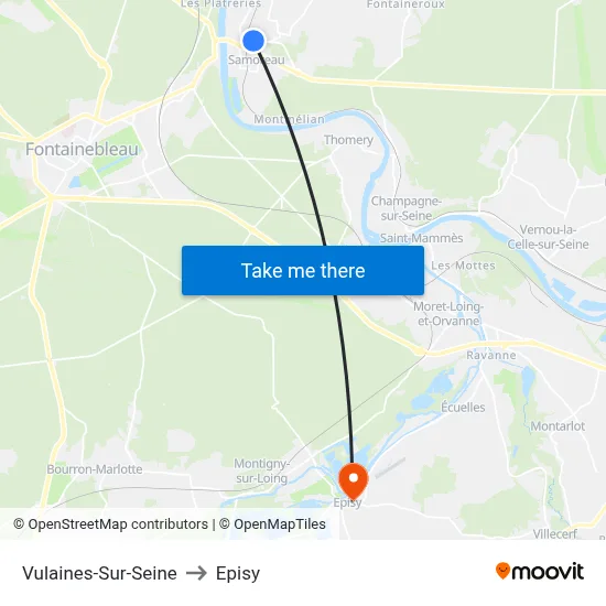 Vulaines-Sur-Seine to Episy map