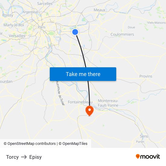 Torcy to Episy map