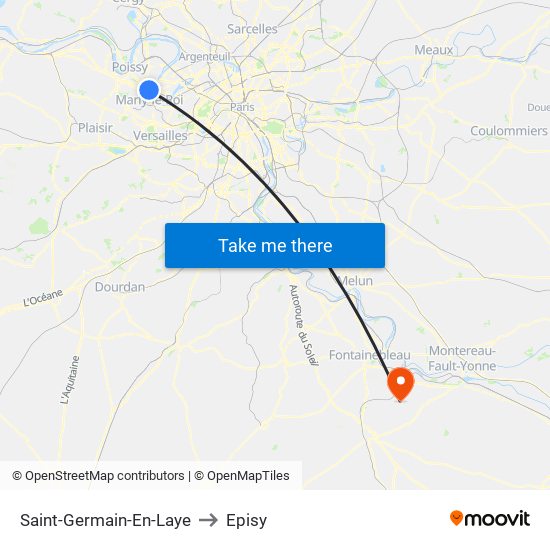 Saint-Germain-En-Laye to Episy map