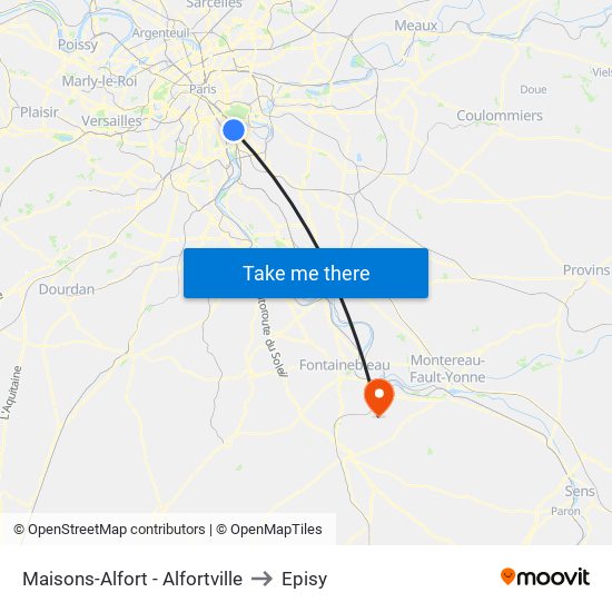 Maisons-Alfort - Alfortville to Episy map