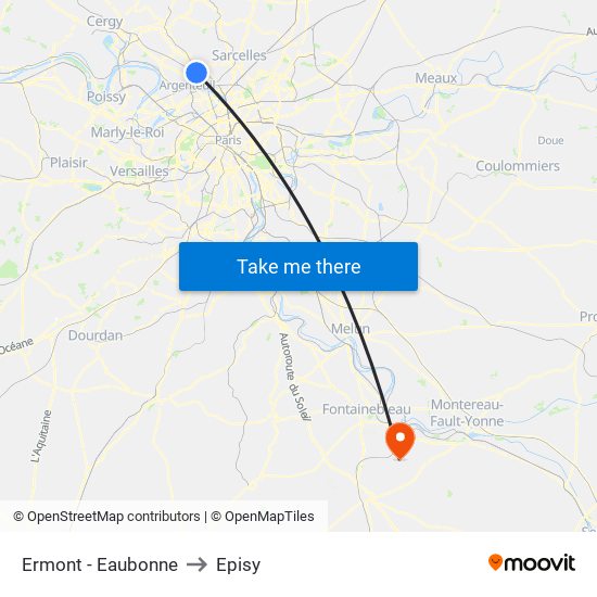 Ermont - Eaubonne to Episy map