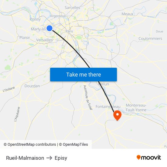 Rueil-Malmaison to Episy map