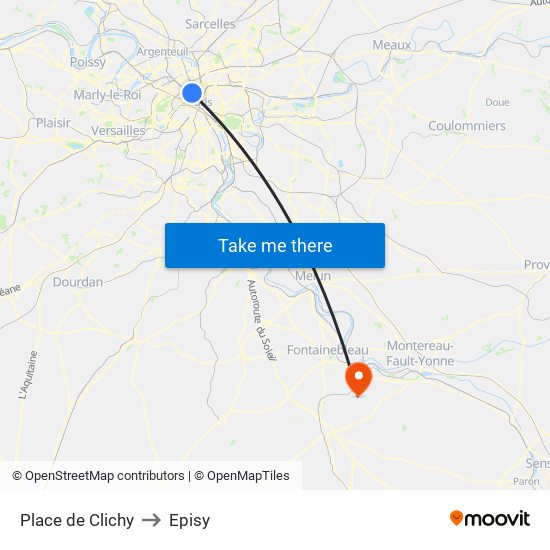 Place de Clichy to Episy map