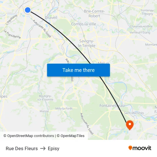 Rue Des Fleurs to Episy map