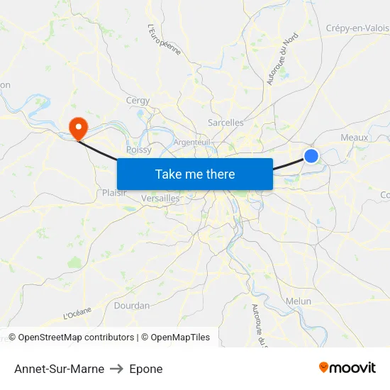 Annet-Sur-Marne to Epone map