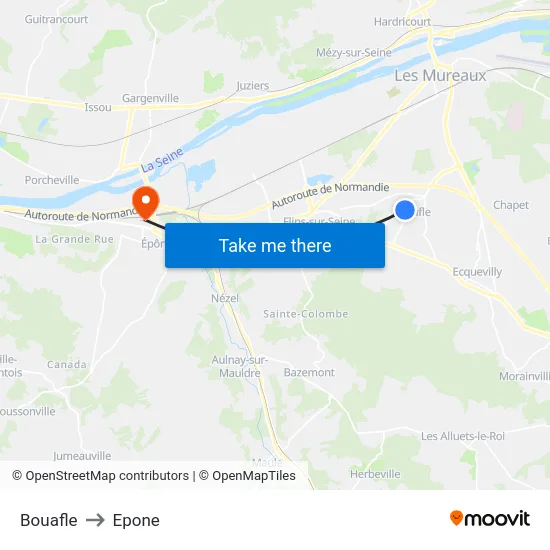 Bouafle to Epone map